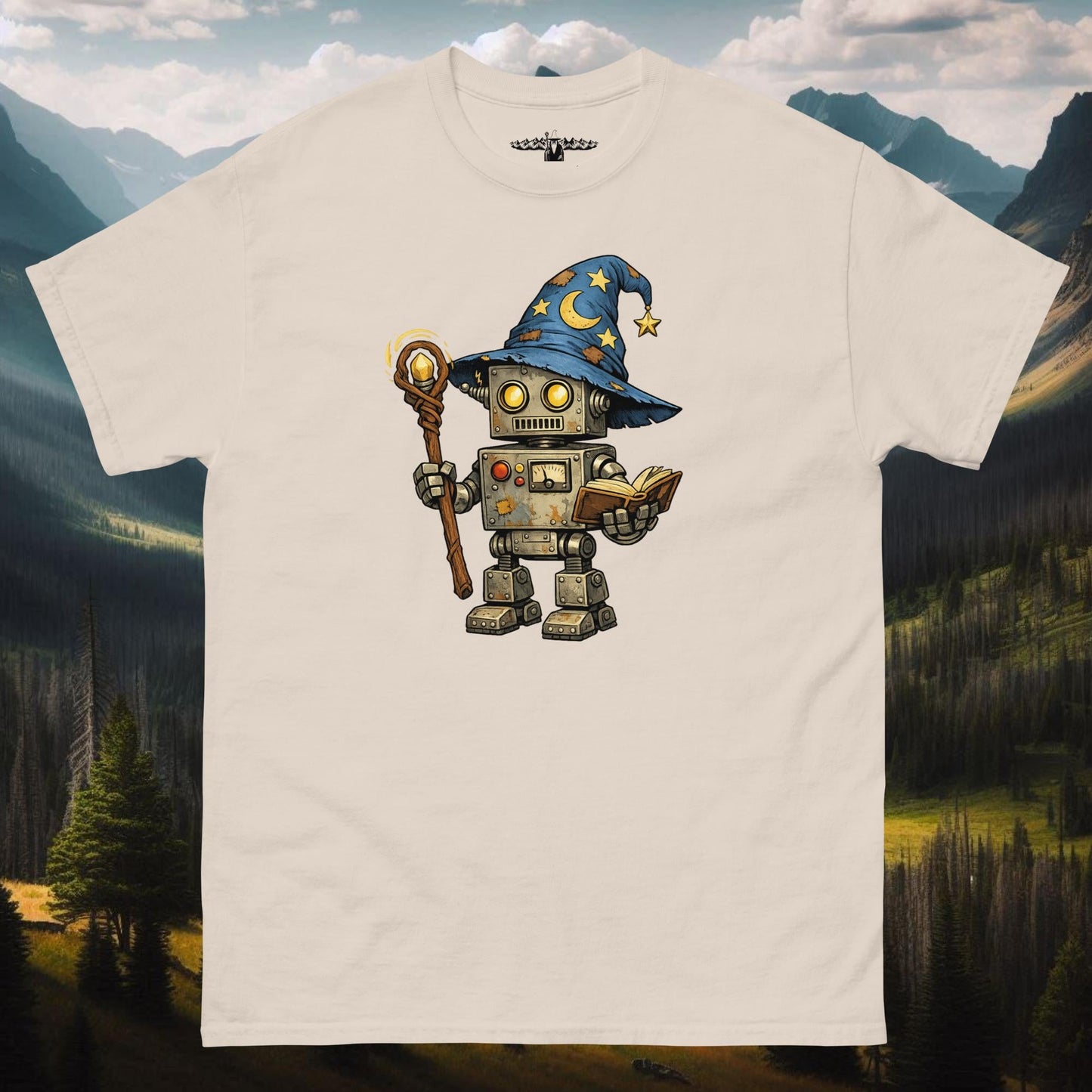 Robot Wizard Unisex Classic Tee - Mountain Wizard