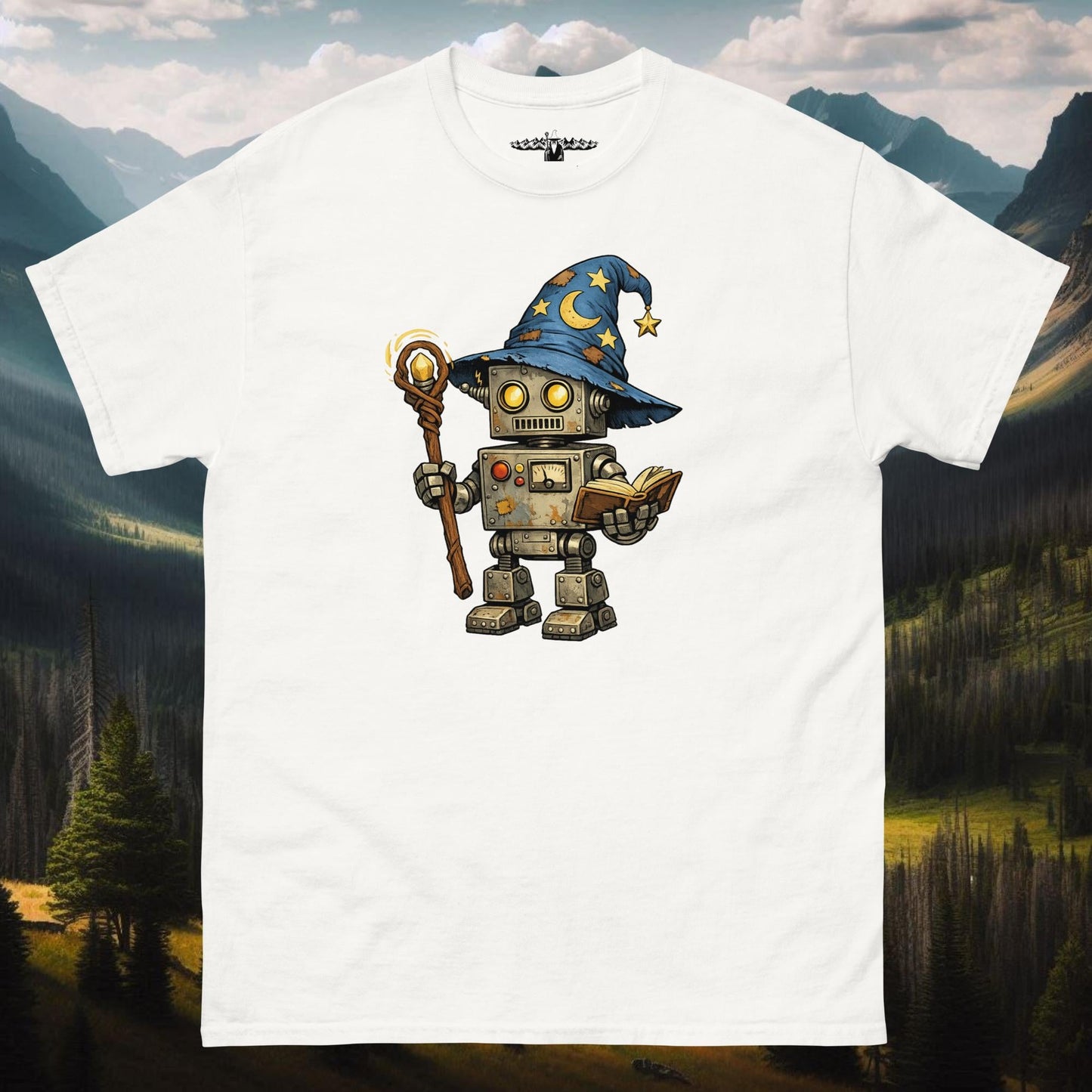 Robot Wizard Unisex Classic Tee - Mountain Wizard